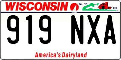 WI license plate 919NXA