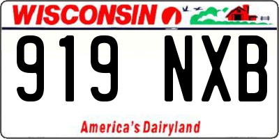 WI license plate 919NXB