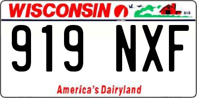 WI license plate 919NXF