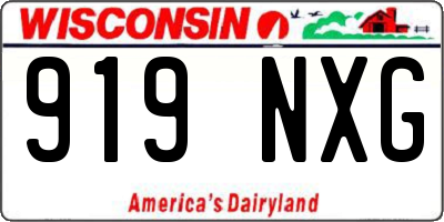 WI license plate 919NXG