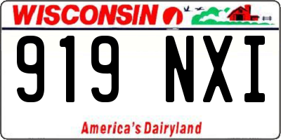 WI license plate 919NXI
