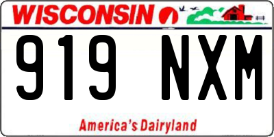 WI license plate 919NXM