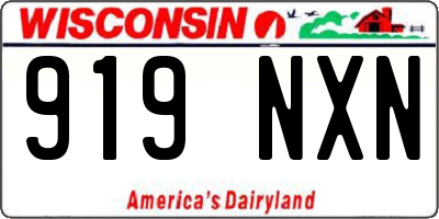 WI license plate 919NXN
