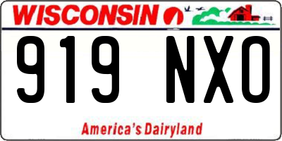WI license plate 919NXO