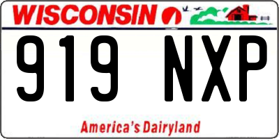 WI license plate 919NXP