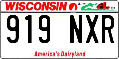 WI license plate 919NXR