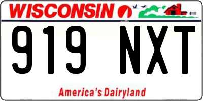 WI license plate 919NXT