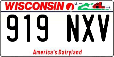 WI license plate 919NXV