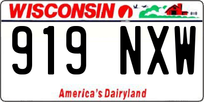 WI license plate 919NXW