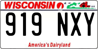 WI license plate 919NXY
