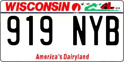 WI license plate 919NYB