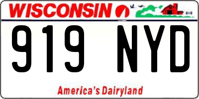 WI license plate 919NYD