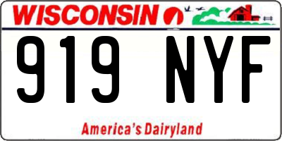 WI license plate 919NYF