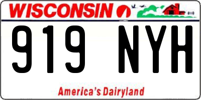 WI license plate 919NYH