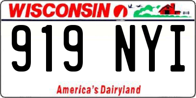 WI license plate 919NYI