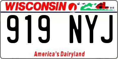 WI license plate 919NYJ
