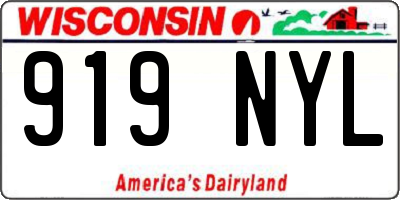 WI license plate 919NYL