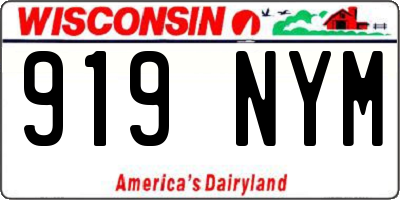 WI license plate 919NYM