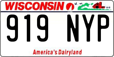 WI license plate 919NYP