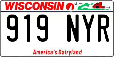 WI license plate 919NYR