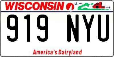 WI license plate 919NYU