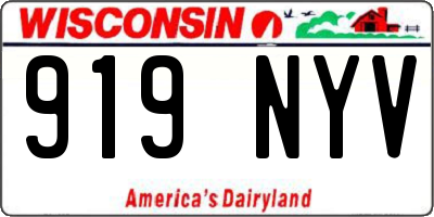 WI license plate 919NYV