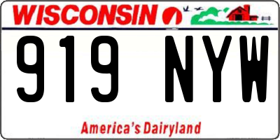 WI license plate 919NYW