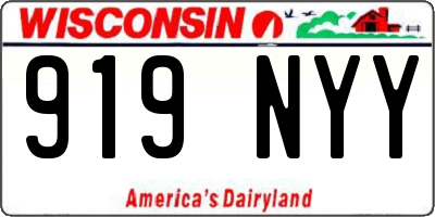 WI license plate 919NYY