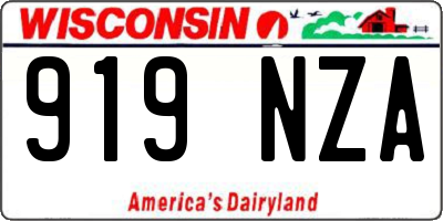WI license plate 919NZA