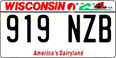 WI license plate 919NZB