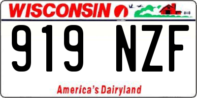 WI license plate 919NZF
