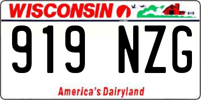 WI license plate 919NZG