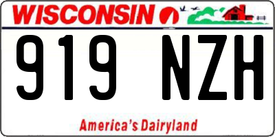 WI license plate 919NZH