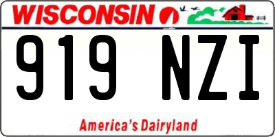 WI license plate 919NZI
