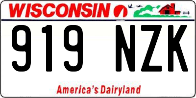 WI license plate 919NZK