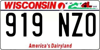 WI license plate 919NZO