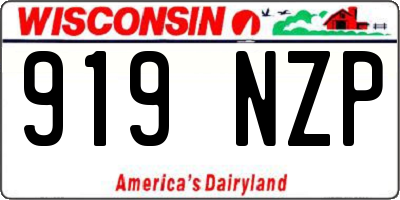 WI license plate 919NZP