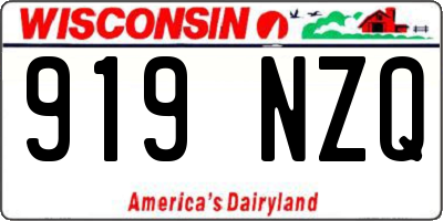 WI license plate 919NZQ