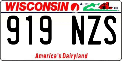 WI license plate 919NZS