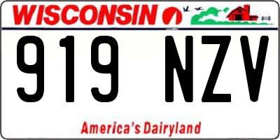 WI license plate 919NZV