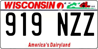 WI license plate 919NZZ