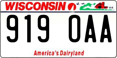 WI license plate 919OAA