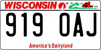 WI license plate 919OAJ