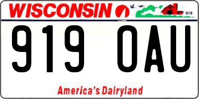 WI license plate 919OAU