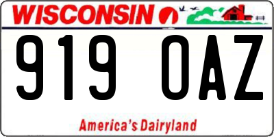 WI license plate 919OAZ