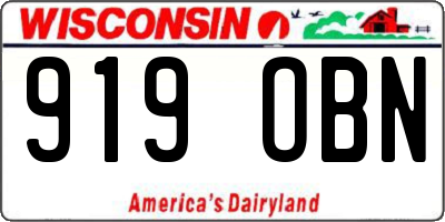 WI license plate 919OBN