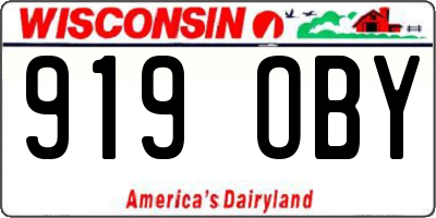 WI license plate 919OBY