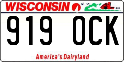 WI license plate 919OCK
