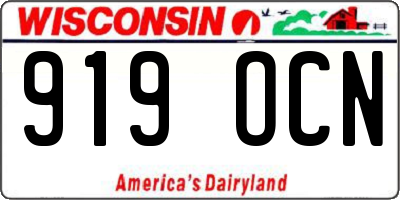 WI license plate 919OCN
