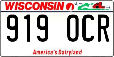 WI license plate 919OCR